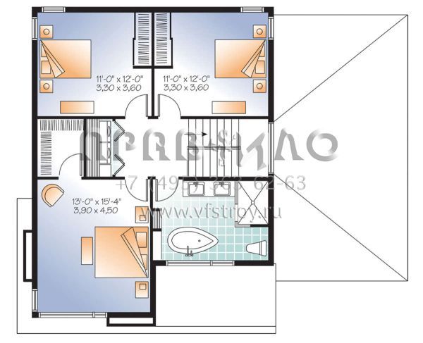 Проект двухэтажного дома с гаражом на одну машину в современном стиле S5-172 (034-01186)