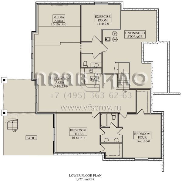 Проект одноэтажного дома с гаражом на три и более машин в американском стиле S5-227 (5631-00104)