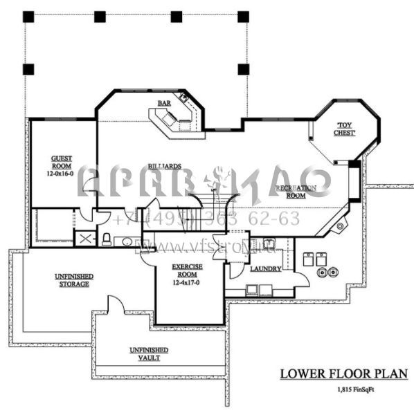 Проект двухэтажного дома с гаражом на три и более машин в современном стиле S5-595 (5631-00021)