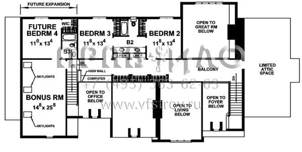 Проект двухэтажного дома с гаражом на три и более машин в английском стиле S5-347 (402-01448)
