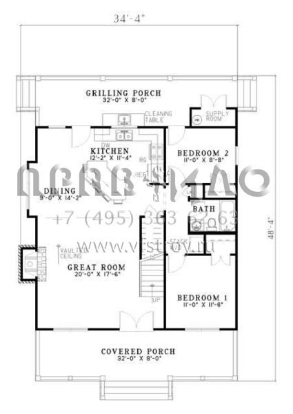 Проект двухэтажного дома без гаража в стиле Ранчо S5-143 (110-00306)