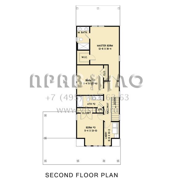 Проект двухэтажного дома с гаражом на одну машину для узких участков S5-180 (4351-00047)