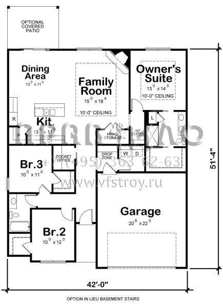 Проект одноэтажного дома с гаражом на две машины в стиле Ранчо S5-149 (402-01656)