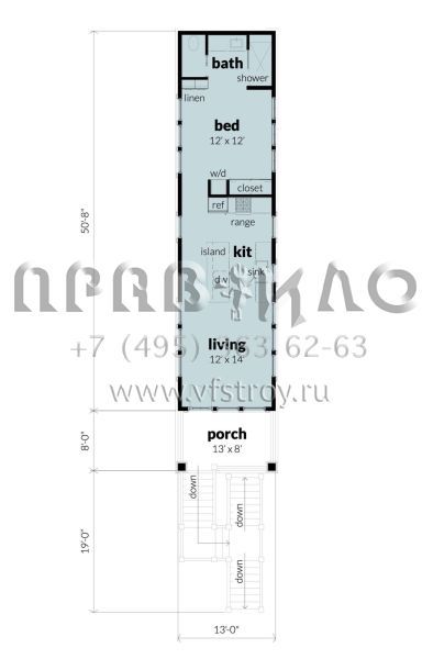 Проект одноэтажного дома с гаражом на две машины в прибрежном стиле S5-61 (028-00169)