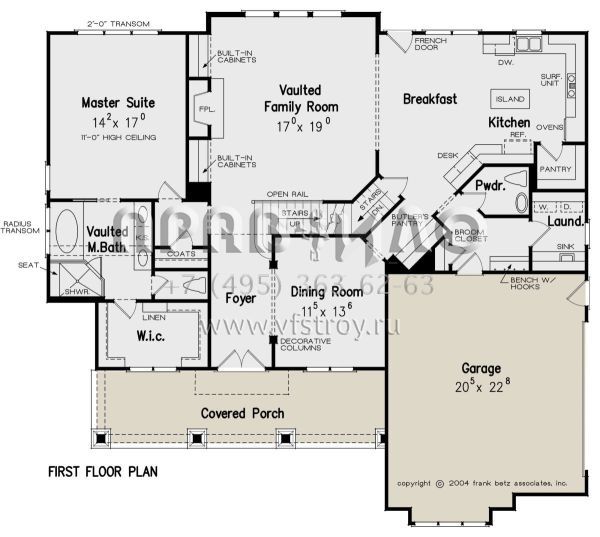 Проект двухэтажного дома с гаражом на две машины в американском стиле S5-243 (8594-00150)