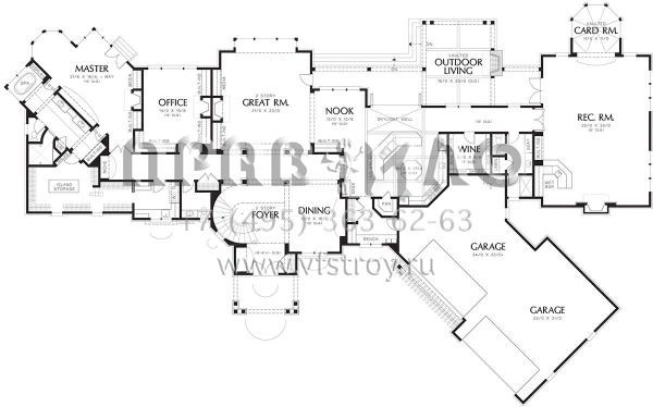 Проект двухэтажного дома с гаражом на три и более машин в современном стиле S5-651 (2559-00611)