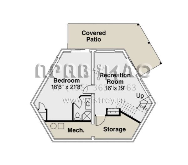 Проект одноэтажного дома с гаражом на две машины в стиле Ранчо S5-300 (035-00890)