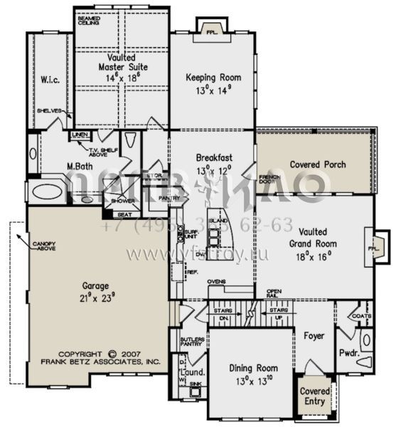 Проект двухэтажного дома с гаражом на две машины в английском стиле S5-305 (8594-00217)