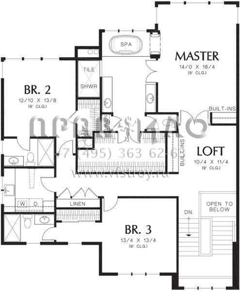 Проект двухэтажного дома с гаражом на три и более машин в современном стиле S5-454 (2559-00608)