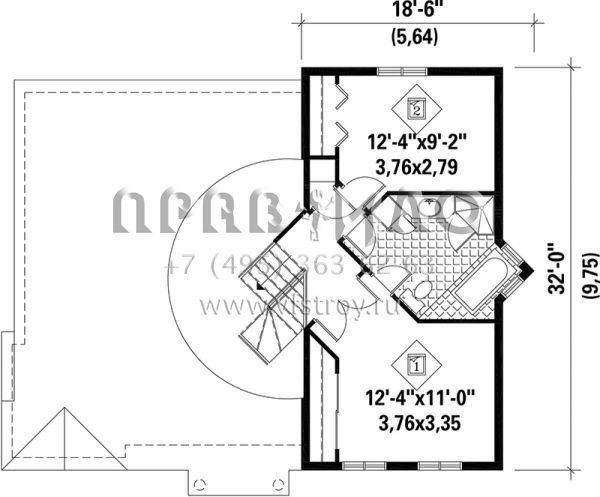 Проект двухэтажного дома без гаража в американском стиле S5-149 (6146-00080)