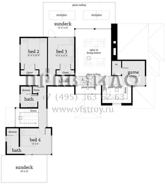Проект двухэтажного дома с гаражом на две машины в стиле хай-тек S5-294 (028-00125)