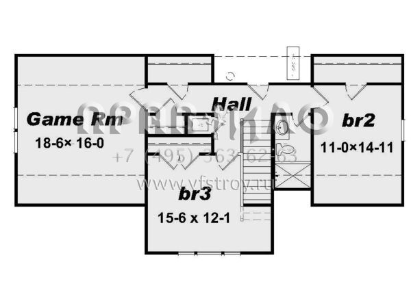 Проект двухэтажного дома с гаражом на три и более машин в американском стиле S5-229 (940-00353)
