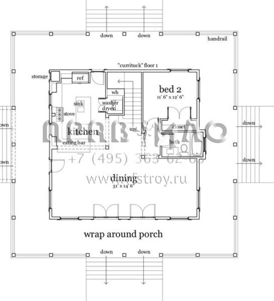 Проект двухэтажного дома с гаражом на две машины в современном стиле S5-142 (028-00073)