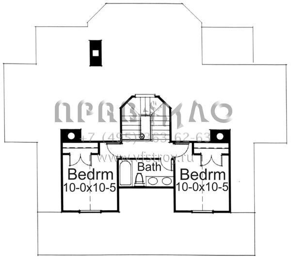 Проект двухэтажного дома с гаражом на две машины в стиле Ранчо S5-173 (9401-00044)