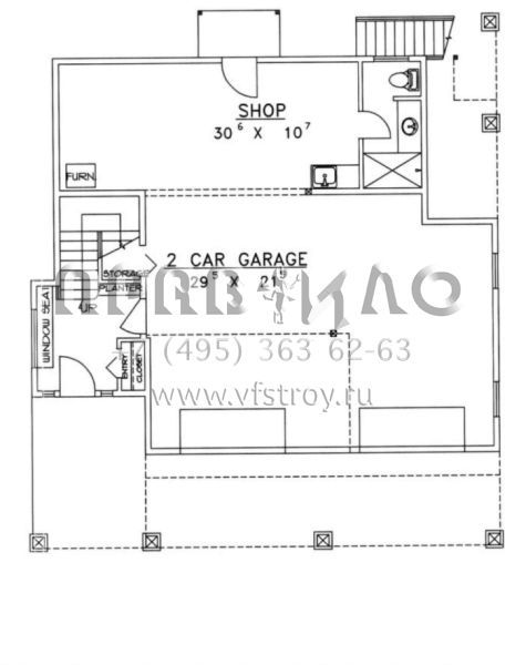 Проект двухэтажного дома с гаражом на две машины в современном стиле S5-199 (039-00301)