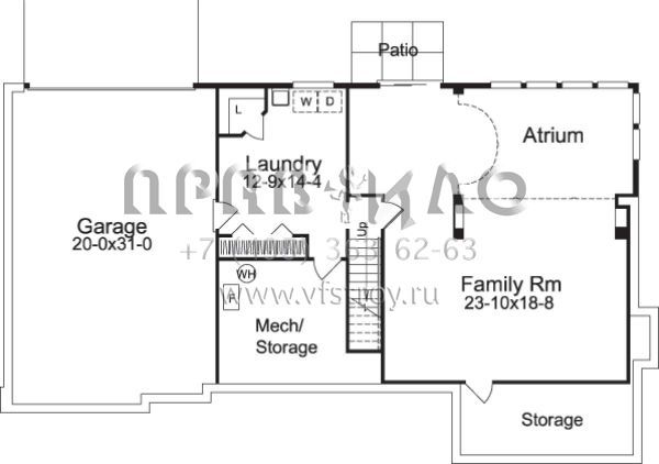 Проект одноэтажного дома с гаражом на две машины в стиле Ранчо S5-271 (5633-00085)