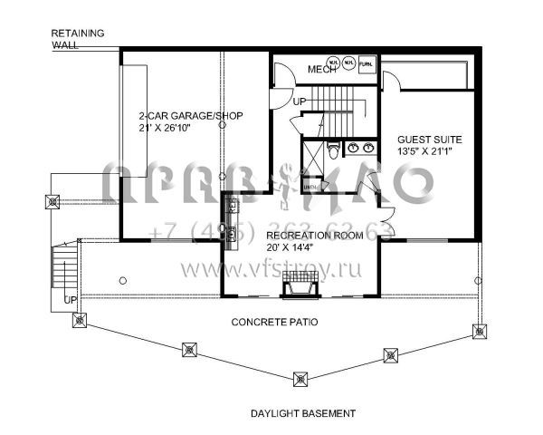 Проект двухэтажного дома с гаражом на две машины в скандинавском стиле S5-344 (039-00556)