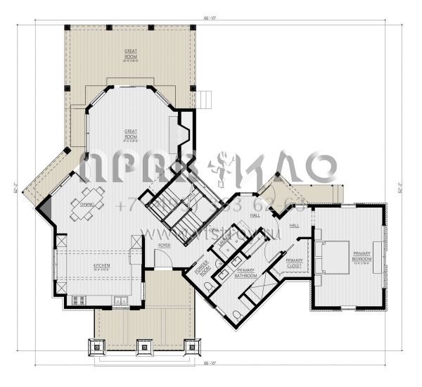 Проект двухэтажного дома с гаражом на одну машину в американском стиле S5-221 (8687-00007)