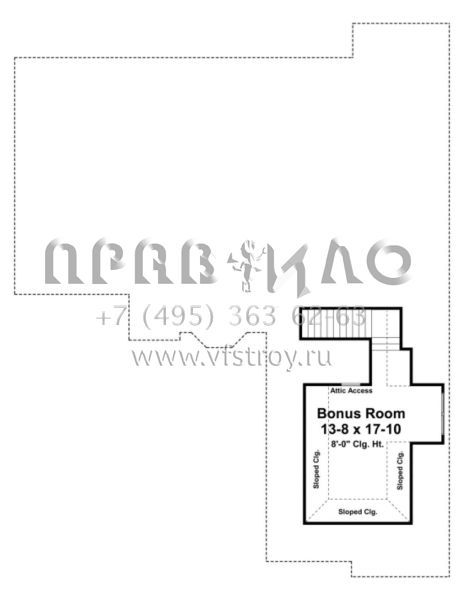 Проект двухэтажного дома с гаражом на две машины в стиле Ранчо S5-176 (348-00082)