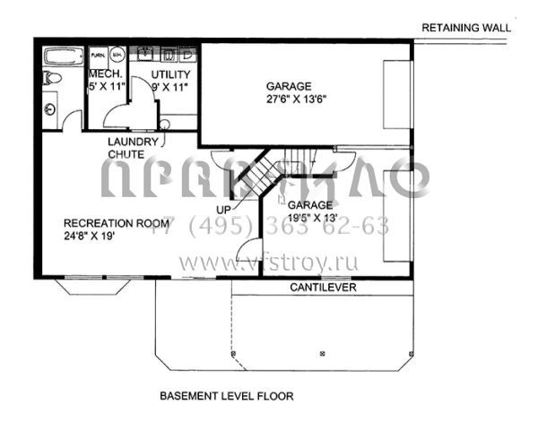 Проект одноэтажного дома с гаражом на две машины в скандинавском стиле S5-227 (039-00610)