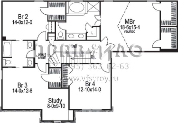 Проект одноэтажного дома с гаражом на три и более машин в стиле Ранчо S5-294 (5633-00076)