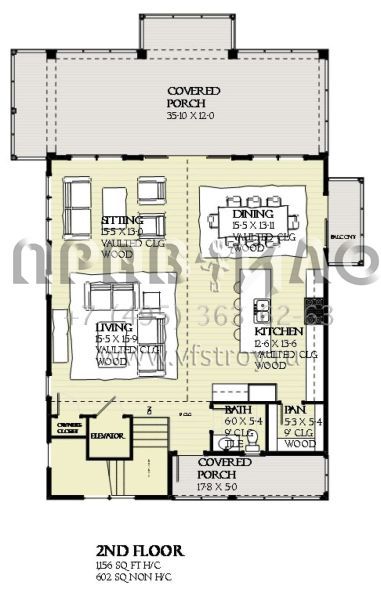 Проект трехэтажного дома с гаражом на две машины в прибрежном стиле S5-241 (1637-00110)
