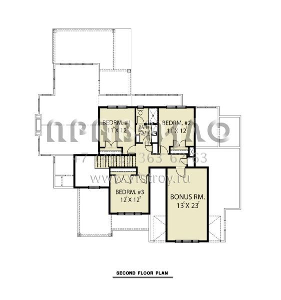 Проект двухэтажного дома с гаражом на две машины в американском стиле S5-271 (2464-00077)