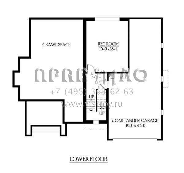 Проект двухэтажного дома с гаражом на три и более машин в американском стиле S5-359 (341-00160)