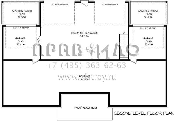 Проект одноэтажного дома с гаражом на две машины в стиле Ранчо S5-259 (940-00128)