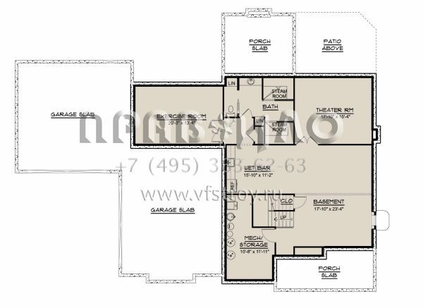 Проект двухэтажного дома с гаражом на три и более машин в современном стиле S5-347 (5032-00130)