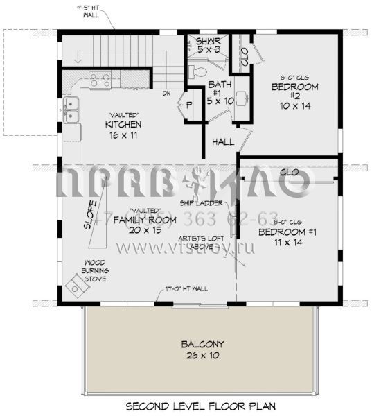 Проект трехэтажного дома с гаражом на одну машину в современном стиле S5-148 (940-00763)