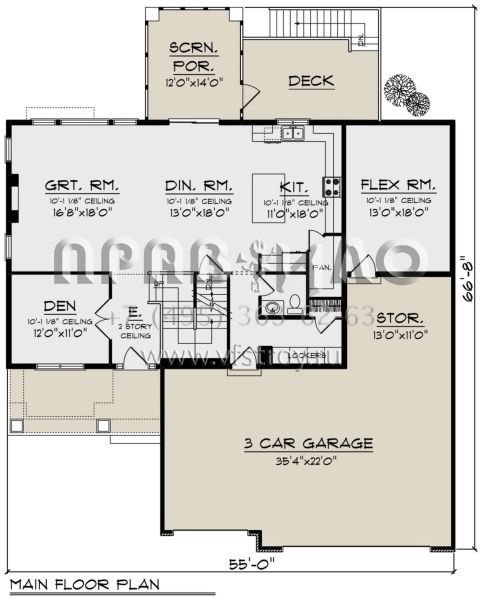 Проект двухэтажного дома на склоне с дополнительным цокольным этажом и гаражом на три машины S5-408 (1020-00346)
