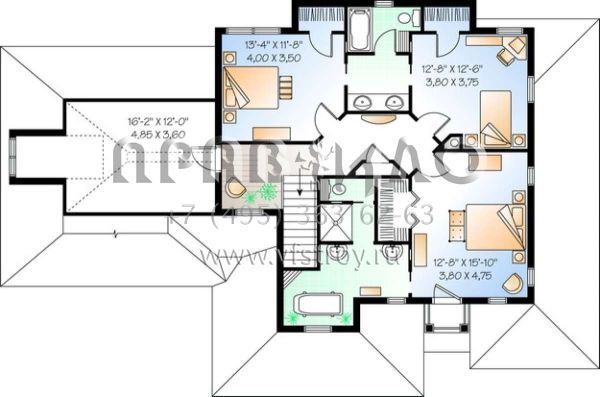 Проект двухэтажного дома с гаражом на две машины в английском стиле S5-205 (034-00832)