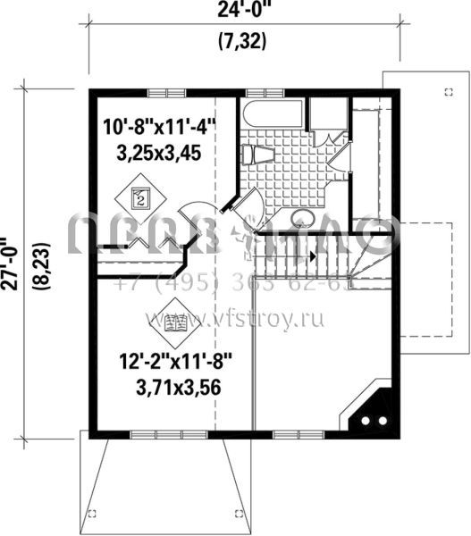 Проект двухэтажного дома без гаража в стиле Ранчо S5-173 (6146-00135)