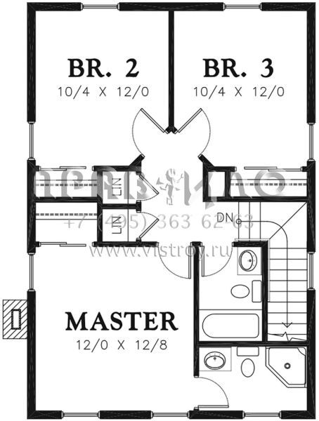 Проект двухэтажного дома без гаража в стиле Ранчо S5-141 (2559-00770)