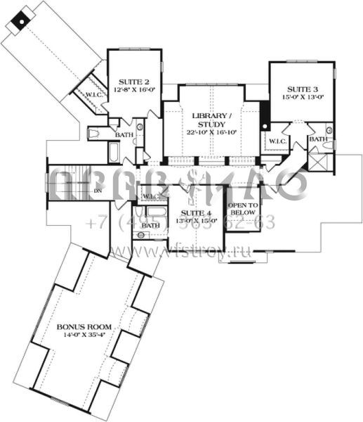 Проект двухэтажного дома с гаражом на три и более машин в английском стиле S5-447 (3323-00638)