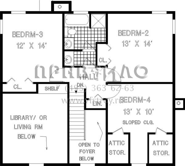 Проект двухэтажного дома с гаражом на две машины в стиле Ранчо S5-211 (033-00043)