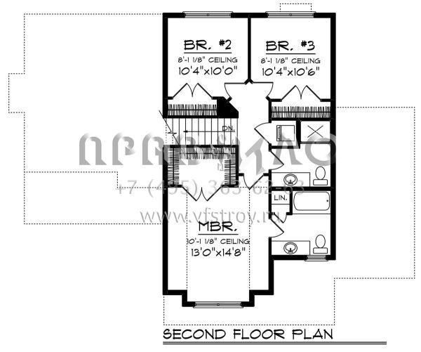 Проект двухэтажного дома с гаражом на три и более машин в американском стиле S5-142 (1020-00115)