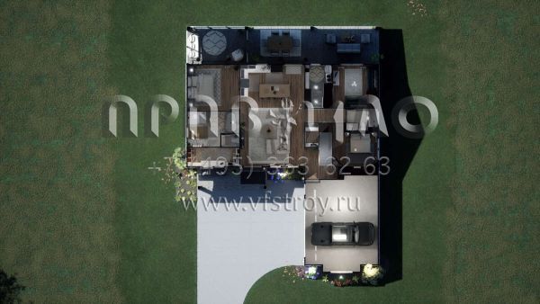 Проект двухэтажного дома с гаражом на две машины в современном стиле S5-176 (7174-00015)