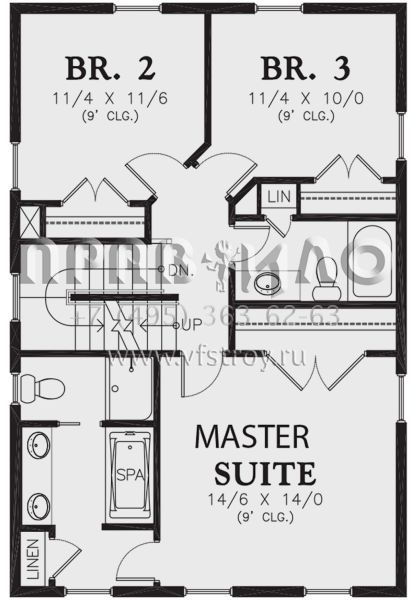 Проект трехэтажного дома без гаража в стиле Ранчо S5-206 (2559-00911)