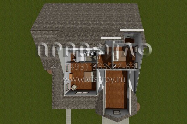 Проект двухэтажного дома с гаражом на две машины в современном стиле S5-192 (4848-00405)