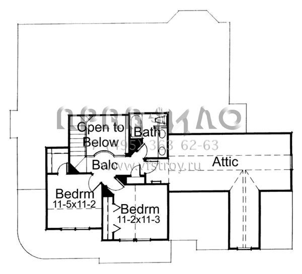 Проект двухэтажного дома с гаражом на две машины в стиле Ранчо S5-186 (9401-00033)