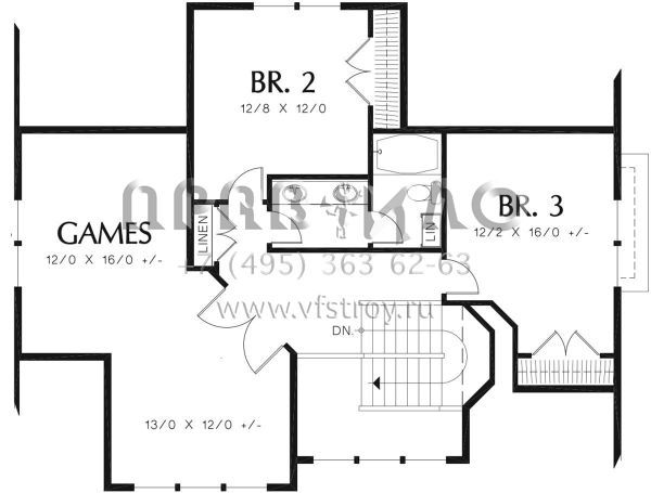 Проект двухэтажного дома с гаражом на две машины в стиле Ранчо S5-275 (2559-00349)