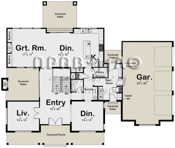 Проект двухэтажного дома с гаражом на три и более машин в современном стиле S5-348 (963-00663)