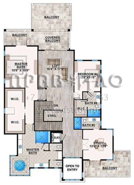 Проект двухэтажного дома с гаражом на три и более машин в современном стиле S5-468 (207-00042)