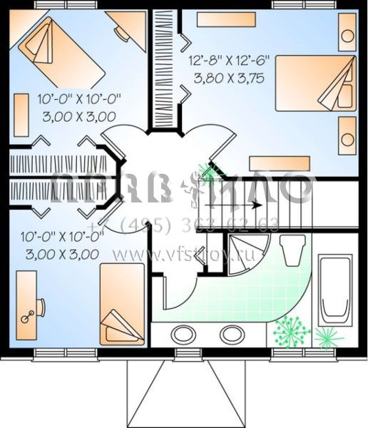 Проект двухэтажного дома без гаража в английском стиле S5-132 (034-00928)