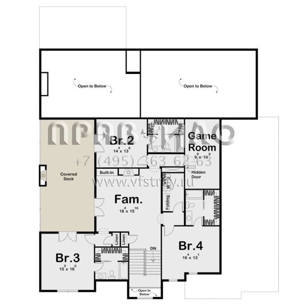 Проект двухэтажного дома с гаражом на три и более машин в прибрежном стиле S5-427 (963-00682)