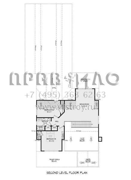 Проект двухэтажного дома с гаражом на две машины в стиле Ранчо S5-302 (940-00544)