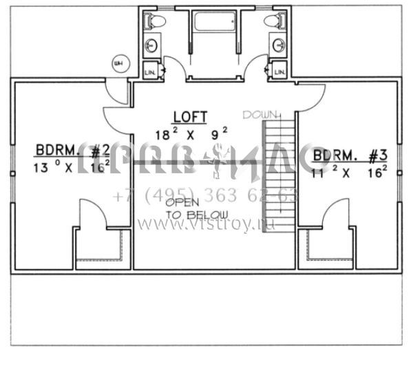 Проект двухэтажного дома без гаража в стиле Ранчо S5-172 (039-00148)