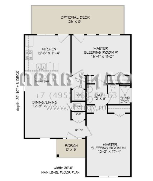 Проект одноэтажного дома без гаража в стиле Ранчо S5-94 (3367-00072)